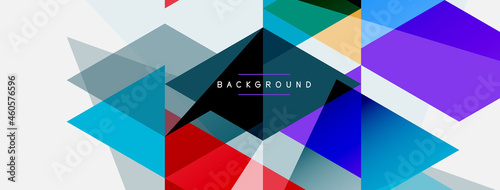 Color triangles composition, geometric abstract background. Techno or business concept, pattern for wallpaper, banner, background, landing page