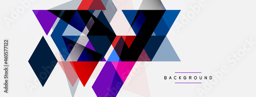 Color triangles composition, geometric abstract background. Techno or business concept, pattern for wallpaper, banner, background, landing page