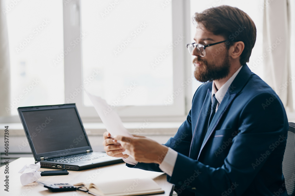 businessmen working for a laptop in the office emotions discontent technologies businessmen working for a laptop in the office emotions discontent technologies