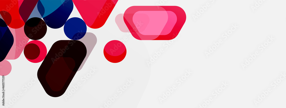 Color bubbles and rounded geometric shapes on white. Vector geometric minimal abstract background for wallpaper, banner, background, landing page Color bubbles and rounded geometric shapes on white. Vector geometric minimal abstract background for wallpaper, banner, background, landing page
