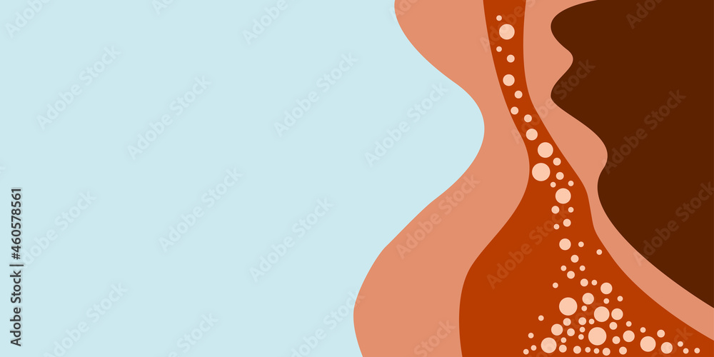 Fototapeta premium Background with smooth lines in brown-blue color