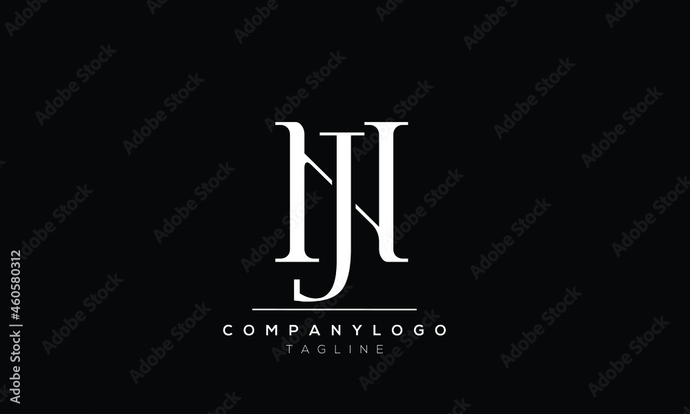 Abstract Letter Initial HJ JH Vector Logo Design Template