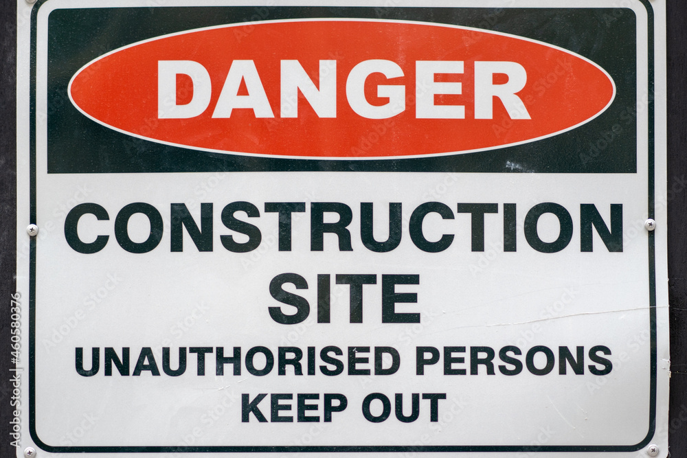 Fototapeta premium Danger Construction Site sign