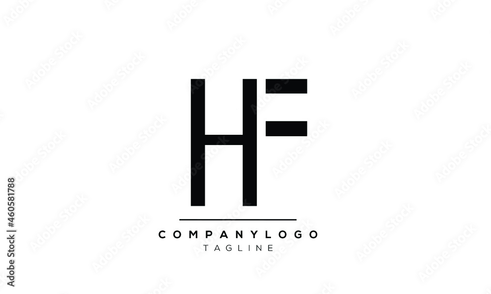 Abstract Letter Initial HF FH Vector Logo Design Template