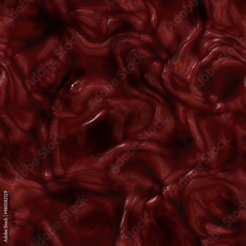 Viscous globules of gory deep red blood clotting seamless tile 3D illustration pattern