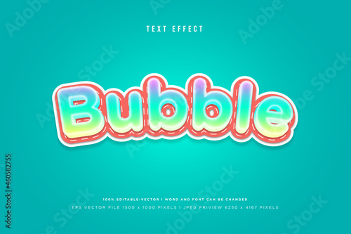 Bubble 3d text effect template