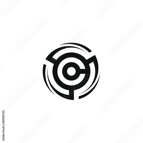 Logo Design Initials Letter C with Circling Pattern, Symbol Icon For Business Consulting and Financial Business, Abstract Style 