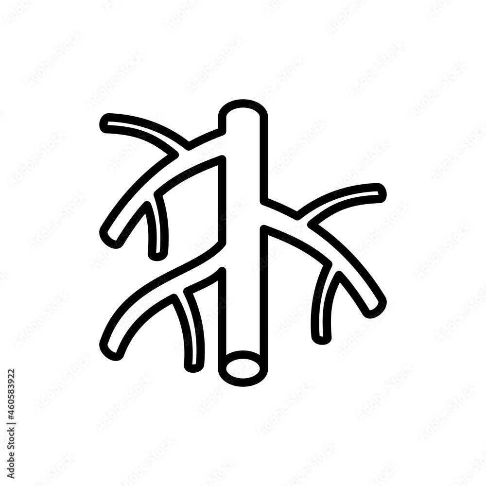 Blood vessel thin line icon. Modern vector illustration.
