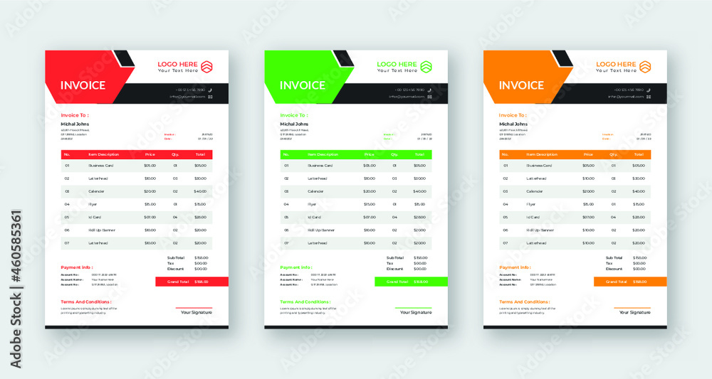 Invoice modern business Design eps Invoice modern business Design eps