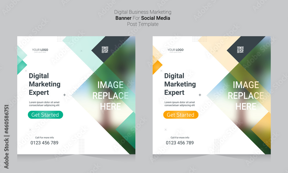 Digital business marketing banner for social media post template Digital business marketing banner for social media post template