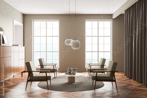 Light green living room: conversation seating arrangement idea