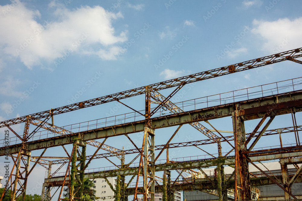 construction site with crane