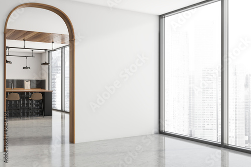 Empty white room corner with stylish background kitchen Fototapet