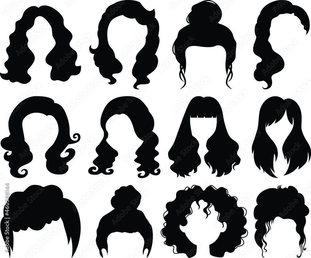 Woman hairstyle wigs vector halloween haircut and female fake hair style or  bob wig illustration hairdressing or haircutting on white background Stock  Vector | Adobe Stock