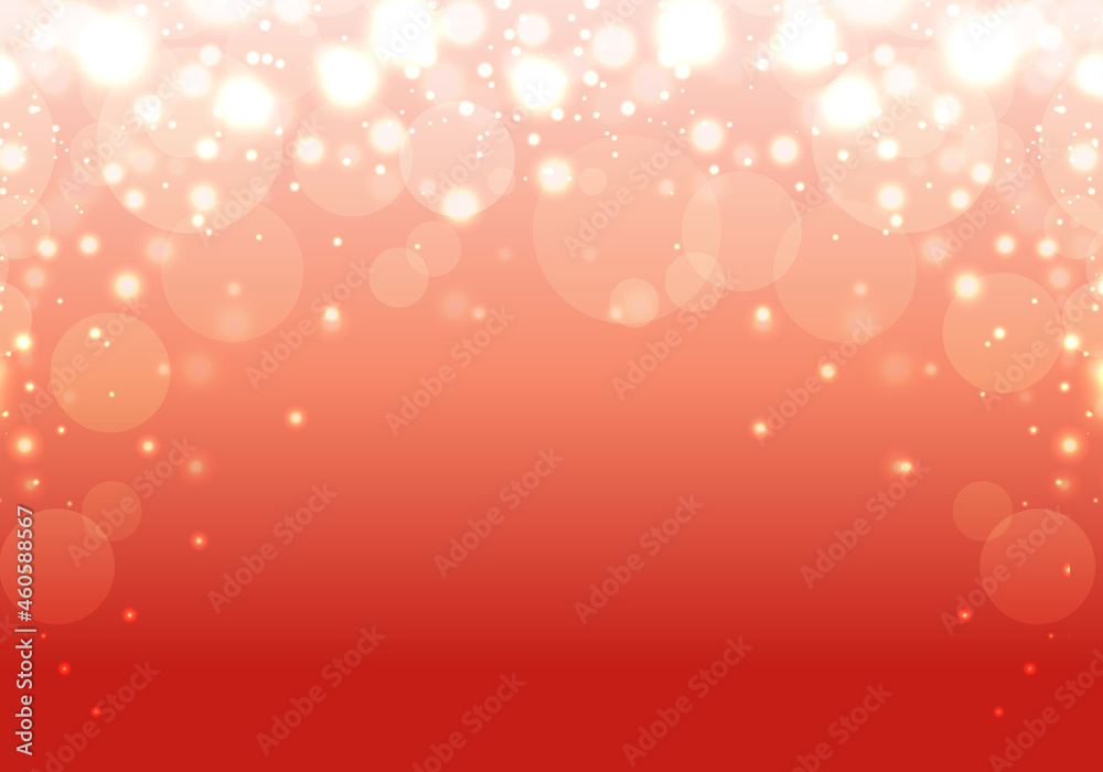 キラキラとボケの赤色の背景のベクターイラスト(抽象,アブストラクト)