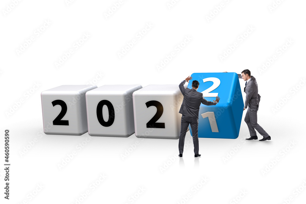 Concept of year 2021 turning to 2022 Concept of year 2021 turning to 2022