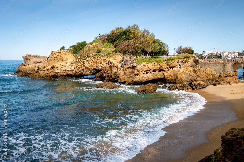 Rock of Basta and seaside in biarritz