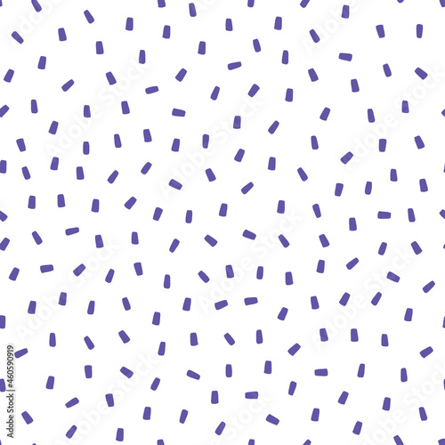 White seamless pattern with purple sprinkles background.