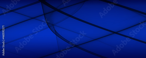 Abstrakter Hintergrund 4k blau hell dunkel schwarz Wellen und Linilen Banner