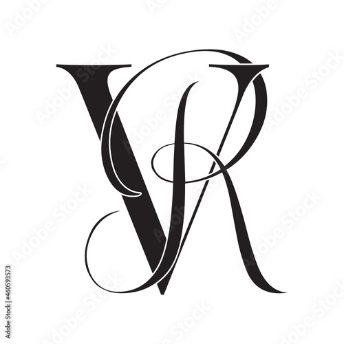 vr, rv, monogram logo. Calligraphic signature icon. Wedding Logo Monogram. modern monogram symbol. Couples logo for wedding