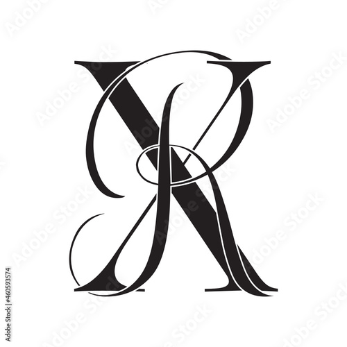 xr, rx, monogram logo. Calligraphic signature icon. Wedding Logo Monogram. modern monogram symbol. Couples logo for wedding