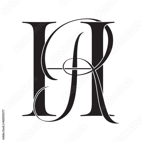 hr, rh, monogram logo. Calligraphic signature icon. Wedding Logo Monogram. modern monogram symbol. Couples logo for wedding