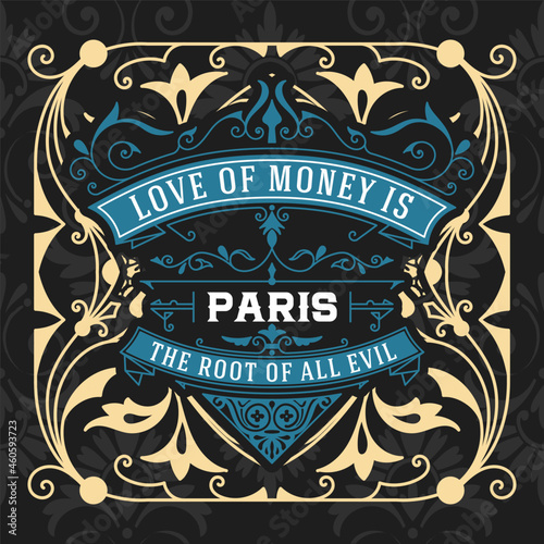 Western card with vintage style