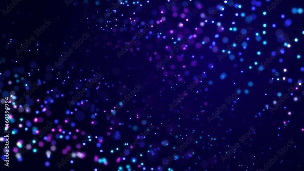 Fototapeta premium Big data and cybersecurity. Beautiful illustration with glowing dots. Abstract background of shining particles.3D