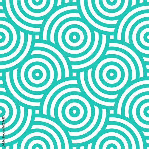 White seamless pattern with blue circles