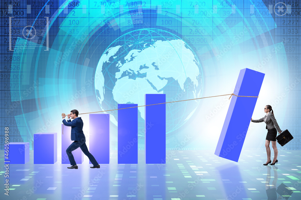 Economic growth concept with business people Economic growth concept with business people