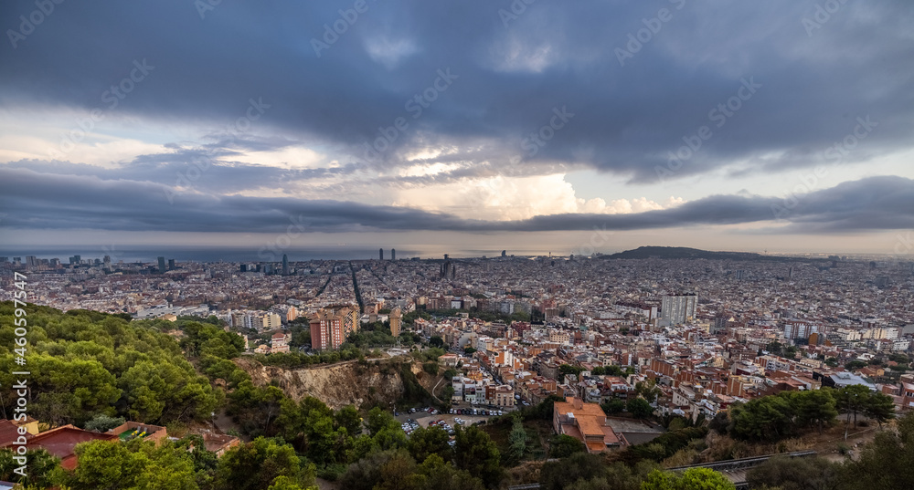 Barcelona city panoramic shot from the Carmel Bunkers