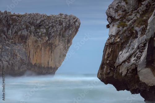 Playa de Las Cuevas, cerca de la población de Llanes. Asturias. España. Europa