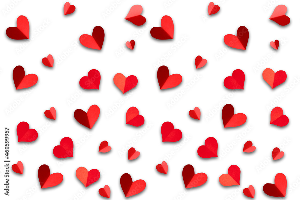 Red Hearts Stcok Image In White Background