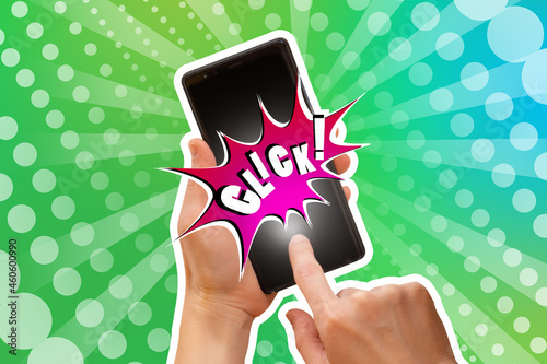 Surfing on phone. Using tou...