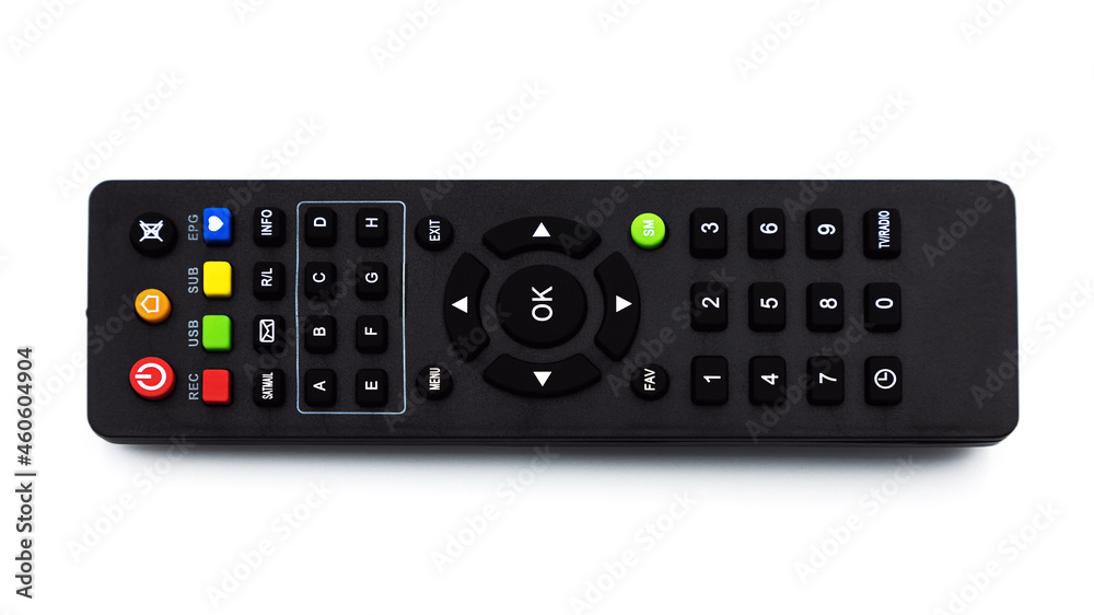 Close-up Of television remote control isolated on white background Close-up Of television remote control isolated on white background