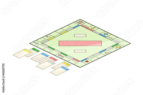 Corporate strategic board game flat vector illustration on white background