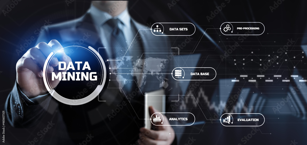 Big data information technology concept. Businessman pressing button on screen. Big data information technology concept. Businessman pressing button on screen.