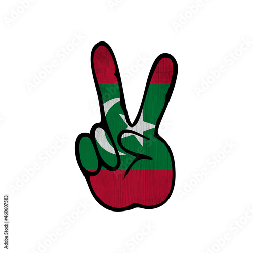 World countries. Hand sign Victory. Maldive