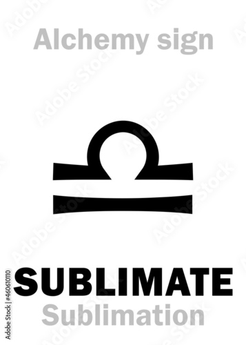 Alchemy Alphabet: SUBLIME, SUBLIMATE, SUBLIMATION — alchemical process (transition of substance from solid state bypassing liquid phase directly into gasiform), metaphor: «Ascent to heaven»; Distill. photo