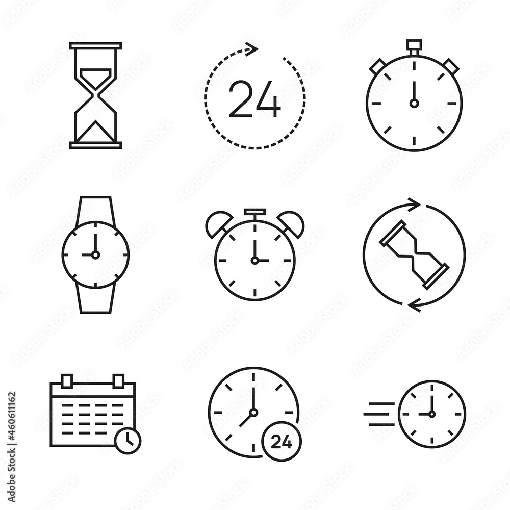 Fototapeta premium Vector set of time icons