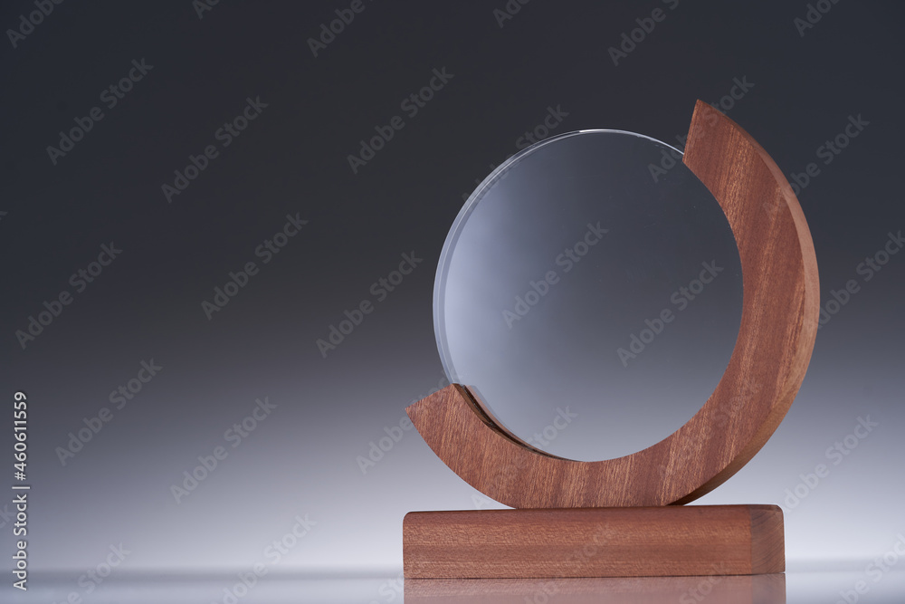 Blank glass trophy mockup, Empty acrylic award design mock up
