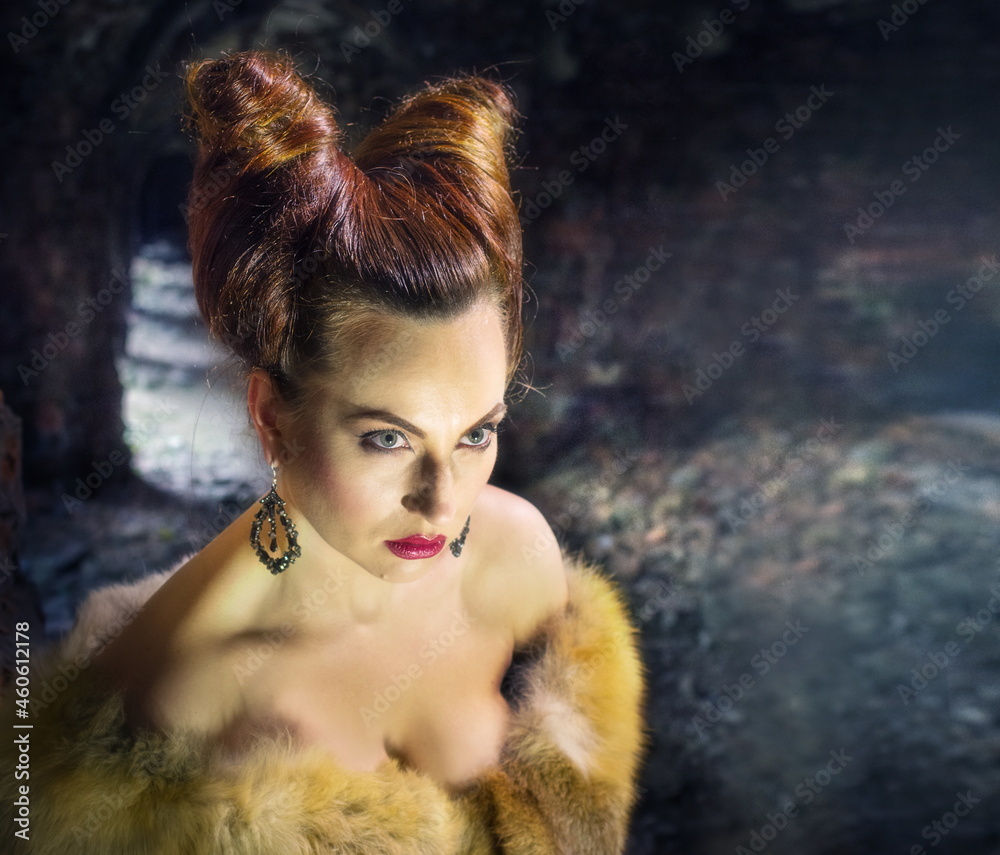 Images of dead vampires and witches. Devil woman on the holiday of the dead Halloween.