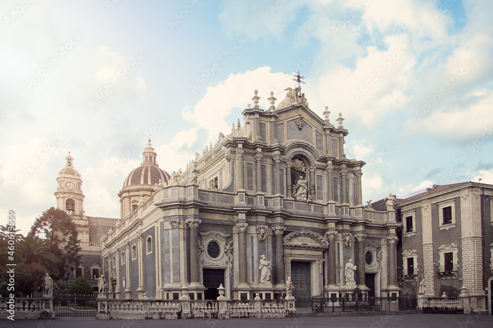 Catania the cathedral of Santa Agata in the square Duomo, Sicily
