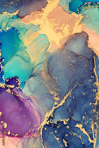Alcohol ink art.Mixing liquid paints. Modern, abstract colorful background, wallpaper. Marble texture.Translucent colors