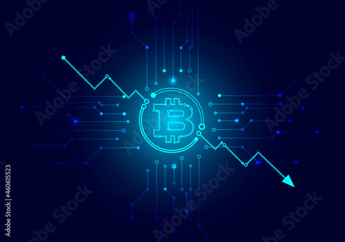 Aktienmarkt bitcoin, money, symbol fallende kurse spekulation