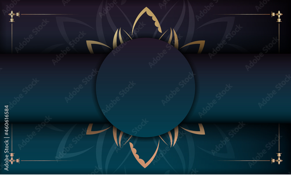 Gradient blue background with greek gold pattern and space for your logo Gradient blue background with greek gold pattern and space for your logo