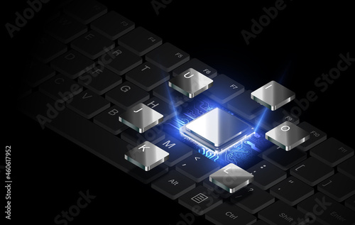 Circuit board. Technology background. Central Computer Processors CPU concept. Motherboard digital chip.