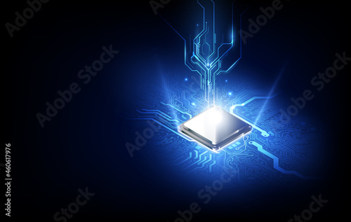 Circuit board. Technology background. Central Computer Processors CPU concept. Motherboard digital chip.