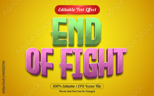 End of fight editable text effect template style