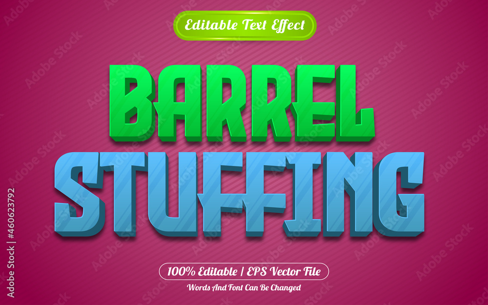 Barrel stuffing editable text effect games style Barrel stuffing editable text effect games style